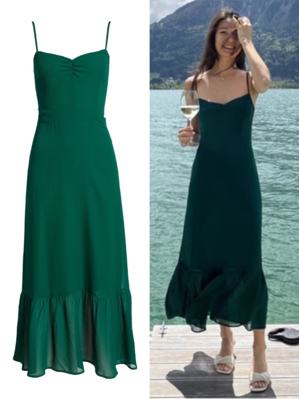 NEW Reformation Emersyn Dress Emerald 8